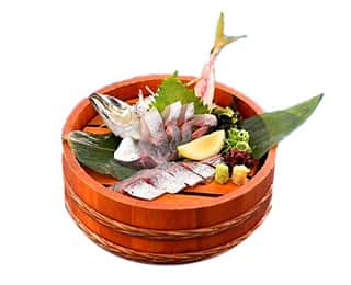 泳がし鯵一匹お造りの画像